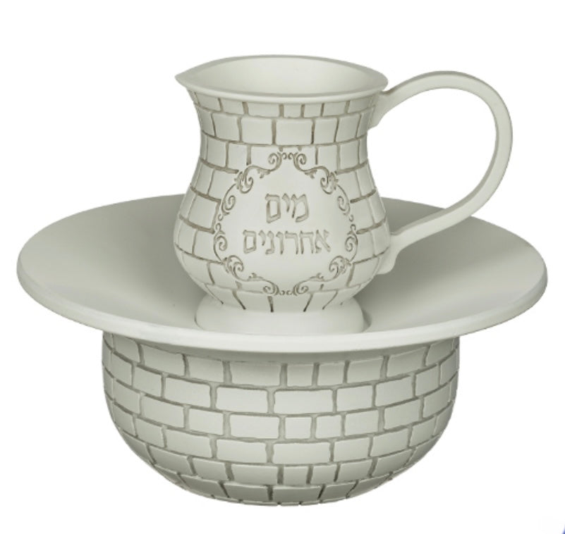 מים אחרונים "כותל" לבן פולימר מהודר 12 ס"מ